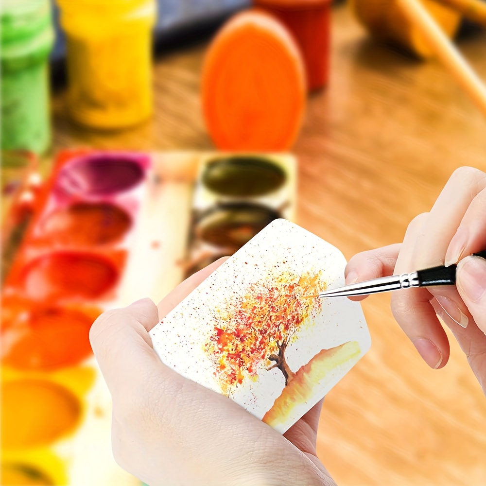 32pcs Artist Paint Brushes Set, Nylon Bristle With Round Filbert Flat Fan Angle Detail Brush For Acrylic Oil Watercolor Painting