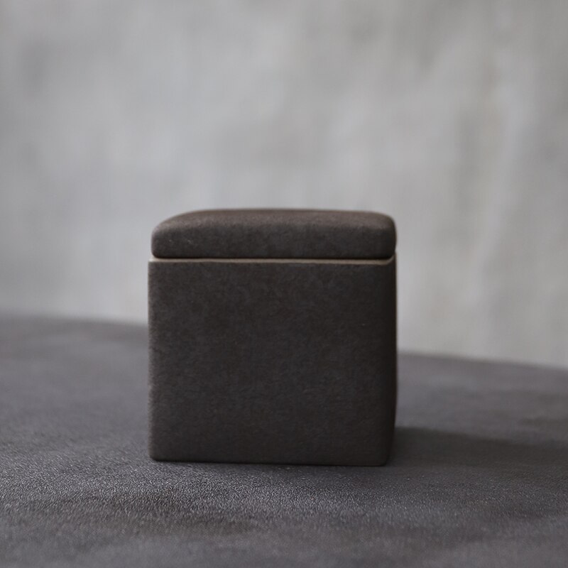 LUWU black crockery ceramic tea caddies porcelain tea canisters storage tea or food: Style A