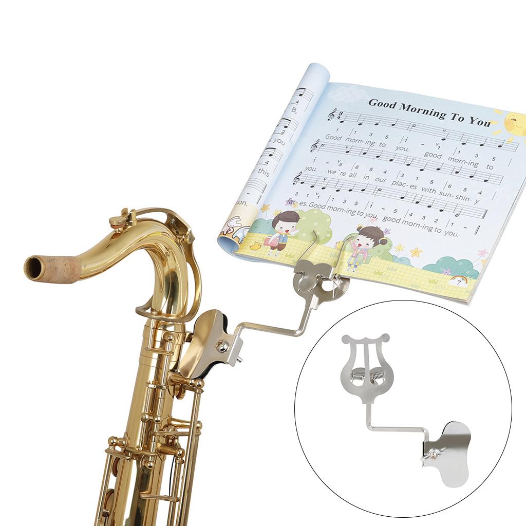 Clamp On Stand Sheet Music Clip Accessories Folder Metal Trumpet Trombone Lightweight Durable Universal Portable Marching Lyre