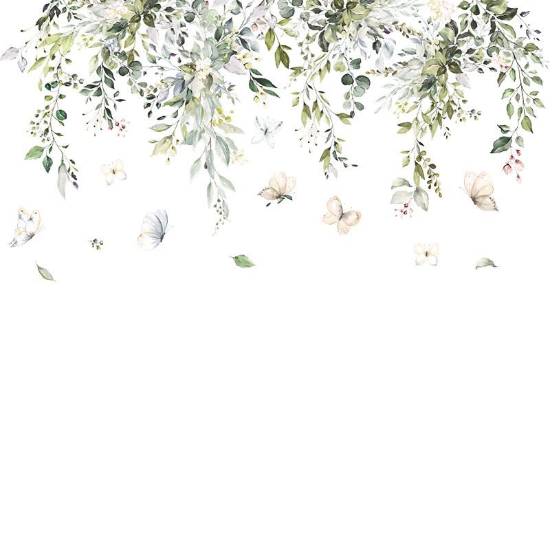 Adesivi Murali Piante Tropicali Verde - 2 Pezzi 30x60cm, Rimovibili Per Soggiorno E Camera - Foto 11