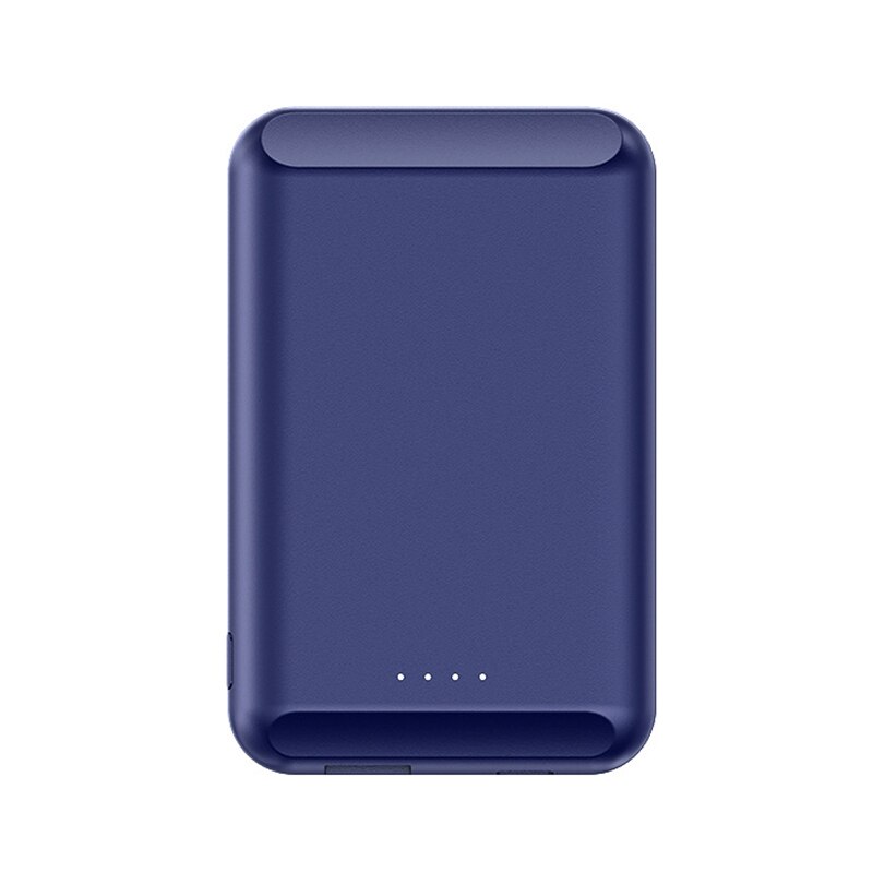 Cargador inalámbrico magnético de 5000mAh para iPhone 12 Pro Max 12, Mini batería externa portátil: Azul