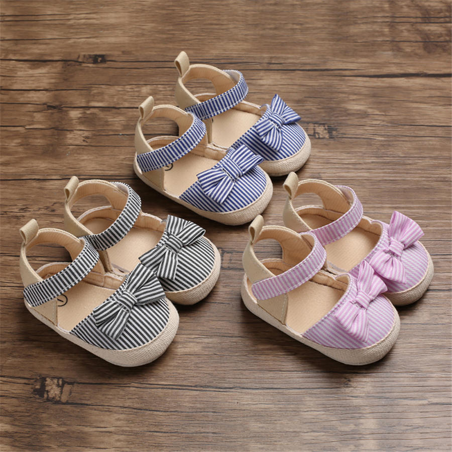 Kleinkind Baby Mädchen Prinzessin Weiche Sohle Bogen leinwand Sandalen Kleinkind Sommer Schuhe Bogen-Knoten Sandale Neue 0 -18M