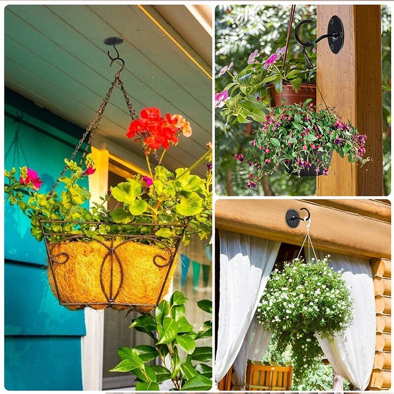 2PCS/4PCS Metal Ceiling Hook Wall Mounted Ceiling Hooks For Outdoor Hanging Plants Lanterns Flower Pots Lights For Home