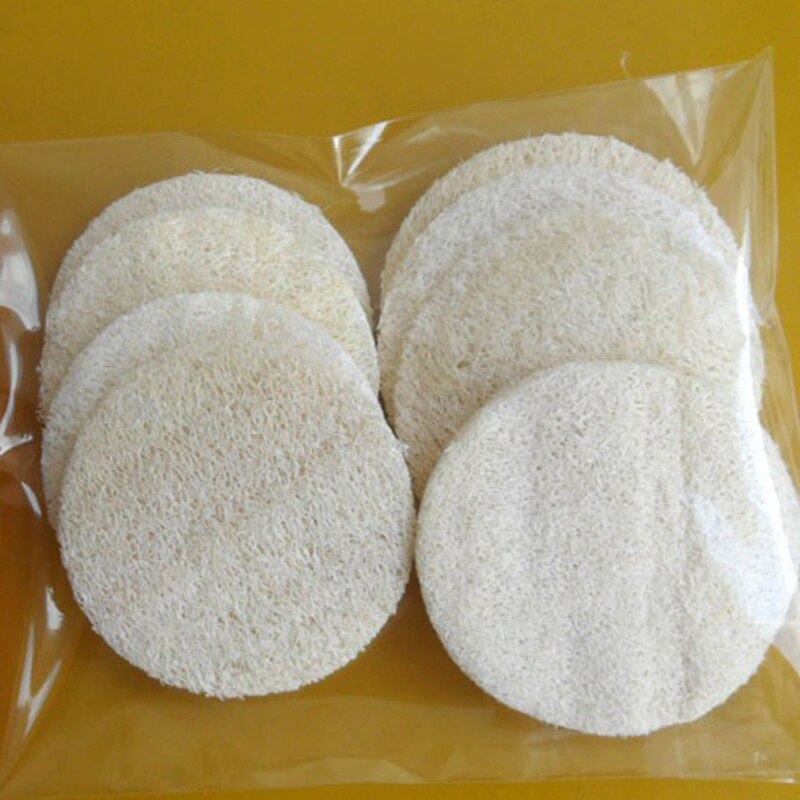 40pcs Natuurlijke Loofah Luffa Loofa Facial Pad Spons Wrijven Exfoliëren Bad Handschoen Ovale Badhanddoek