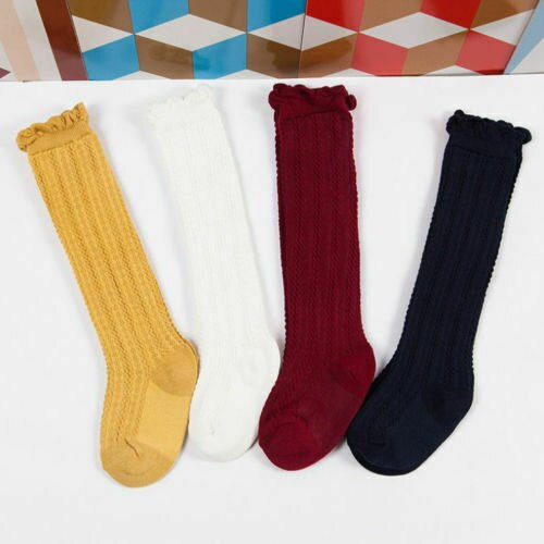 Neue Kleinkind Baby Mädchen Knie Strümpfe Strumpfwaren Bein Warme Baumwolle Atmungsaktiv Baby Kleinkind stricken Über Oberschenkel Baumwolle Strümpfe