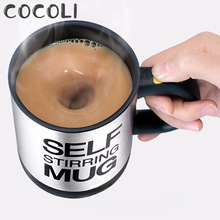 400 Ml Zelf Roeren Mok Rvs Mix Koffie Thee Cup Met Deksel Automatische Elektrische Lui Koffie Melk Mengen Auto roeren Mok