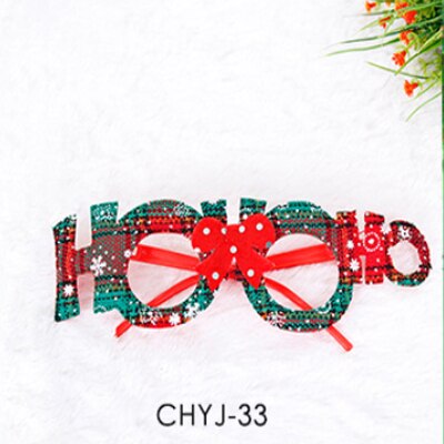 Jul fest dekorasjon søte tegneserie briller ramme glitret briller ingen linse for barn voksne xmas: Gråte -33