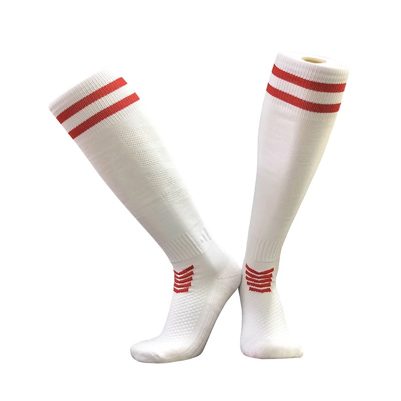 Calcetines de fútbol profesionales para niños y adultos, medias largas de entrenamiento hasta la rodilla, transpirables, de nailon: L / Negro