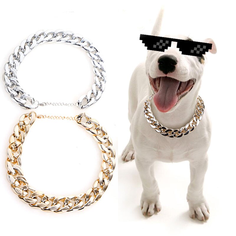 Metalen Hond Ketting Voor Pitbull Bulldog Chihuahua Goud Zilver Ketting Levert Cool Halsband Ketting Voor Hond Huisdier Accessoires