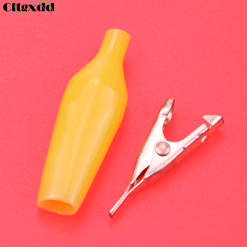 Cltgxdd 1PCS Alligator Clip 5A Flat Mouth No Tooth Pure Copper Test Crocodile Clamp 28mm Flat Probe Conducting Clamp