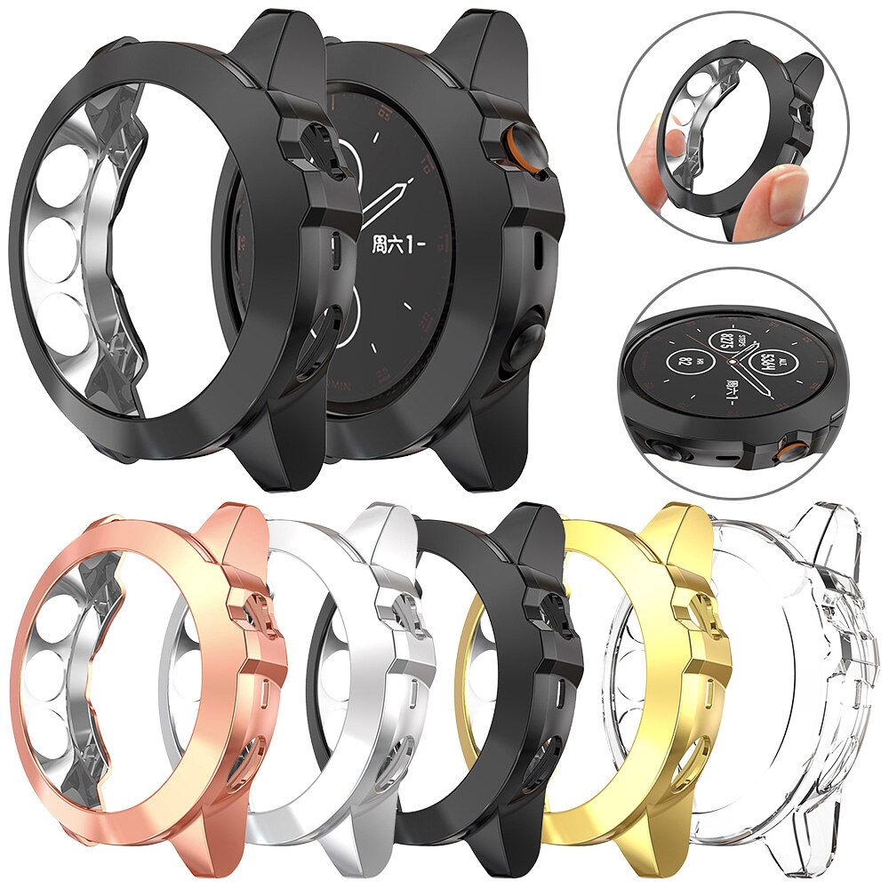 Étui de protection en TPU souple de couleur plaquée pour montre Garmin Fenix 5X, couvercle de montre léger pour Fenix 5 X, accessoires à coque fine