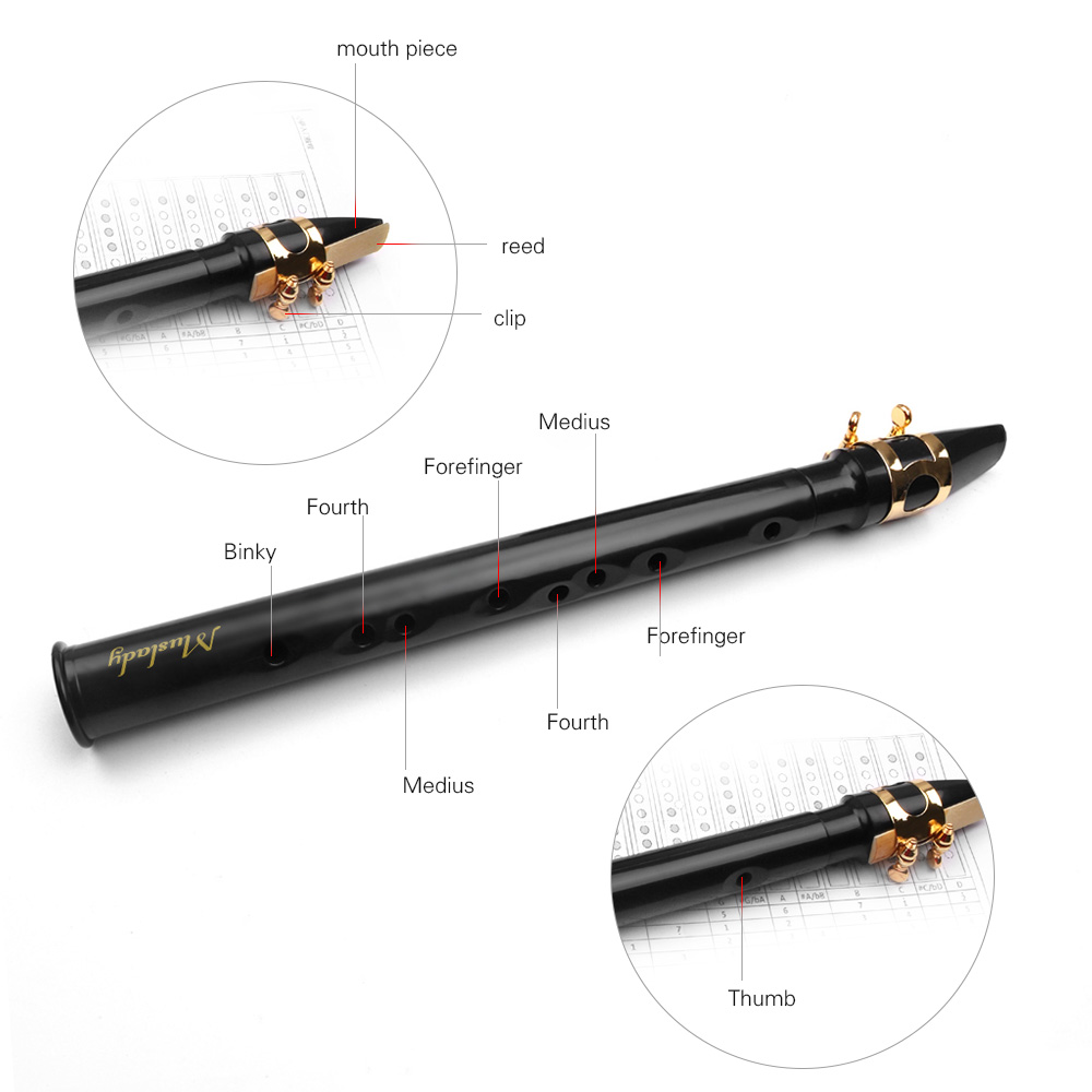 Zwart Mini Pocket Saxofoon Draagbare Kleine Sax Met Zwarte Draagtas Houtblazers Instrument Muziekinstrumenten Accessoires