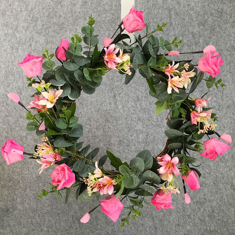 43cm Natural Rattan wreath rattan for weaving home decor supplies artificial flower vine bamboo circle for home decoration