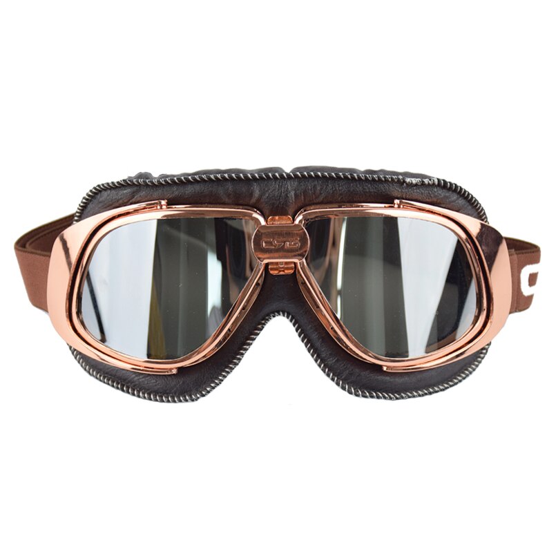 Mjmoto merk leren motorbril vintage gafas moto vintage helm steampunk koperen bril pilotenbrillen motorbrillen