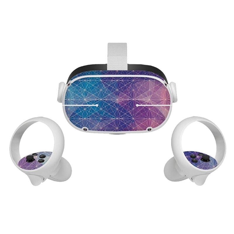 Adesivo de pele para controle de oculus quest 2, headset vr com decalques de pvc, capa de desenho fofo para oculus quest 2, acessórios: 5