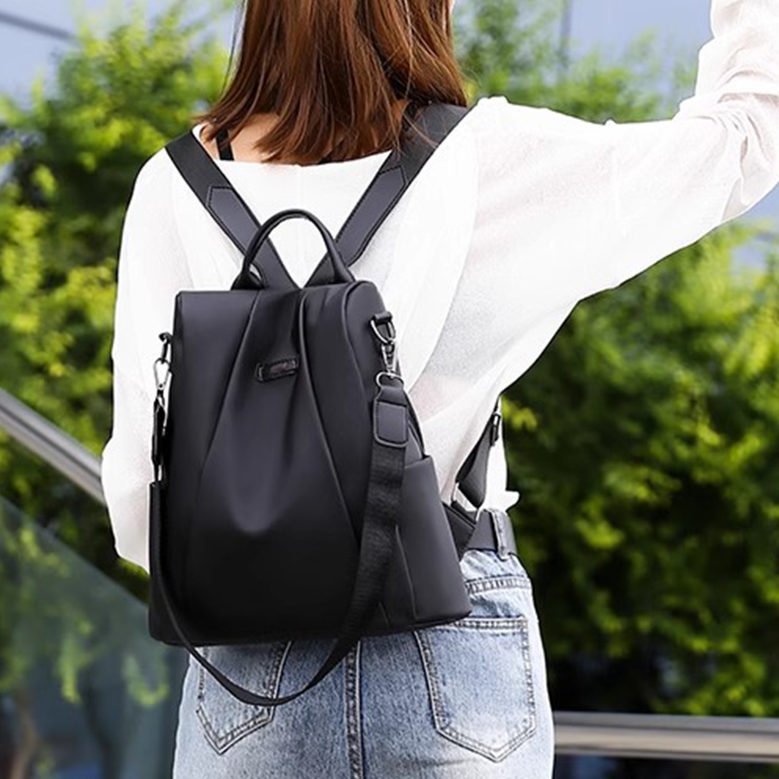 Oxford Cloth Anti Theft Backpack Back Hidden Zipper soft Women Backpack Suitable for Daily Work Travel