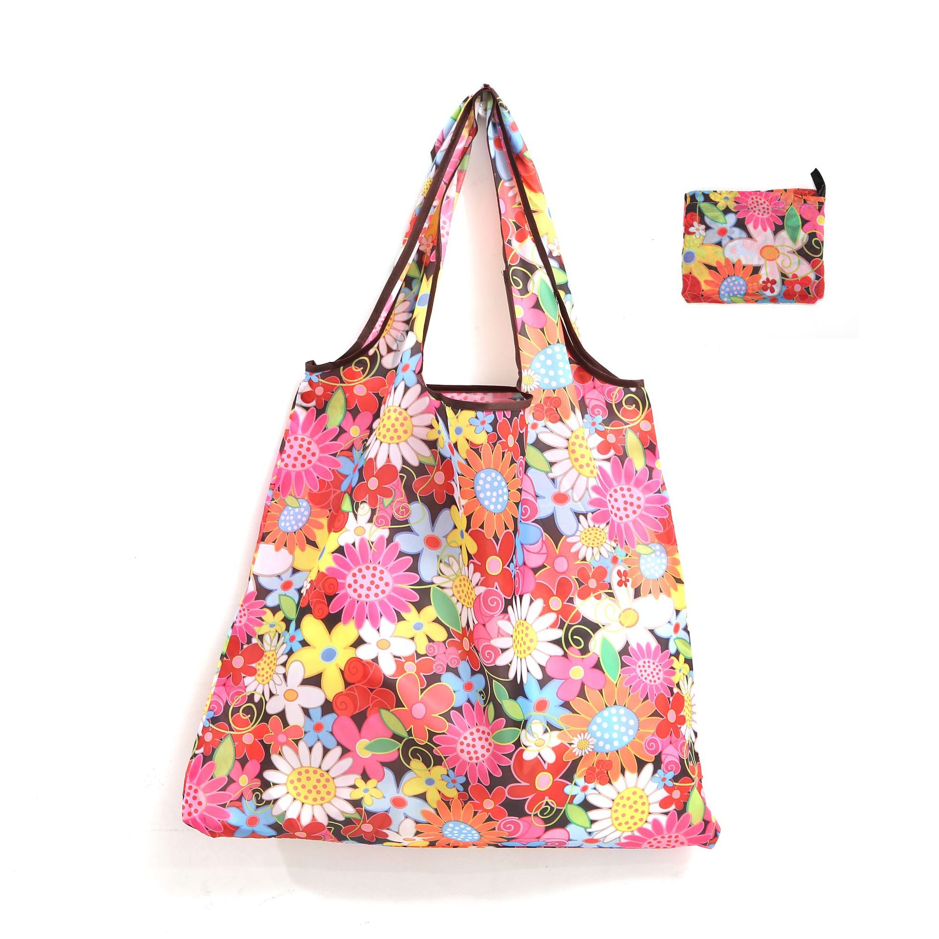 Foldable Shopping Bag Waterproof Travel Portable Storage Bag Beach Bag Supermarket Grocery Folding Pouch Shopping Bag: green