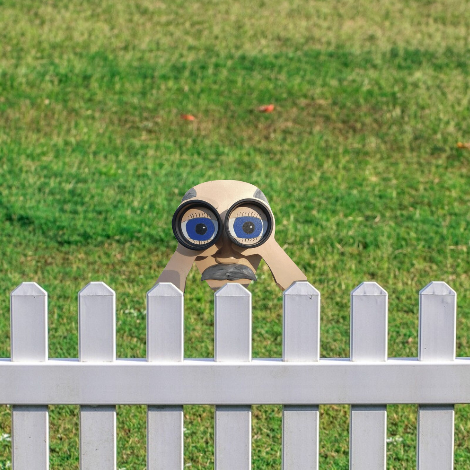 Garden Fence Decor Nosy Grandpa Grandma Ornament Fun Fence Decoration For Garden Lawn Hallway Acrylic Garden Yard Art Decor
