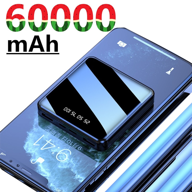 Power Bank 60000mAh Mini Tragbare Telefon Schnelle Ladegerät USB Lade Ladegerät Externe Batterie Pack für Samsung huawei Iphone
