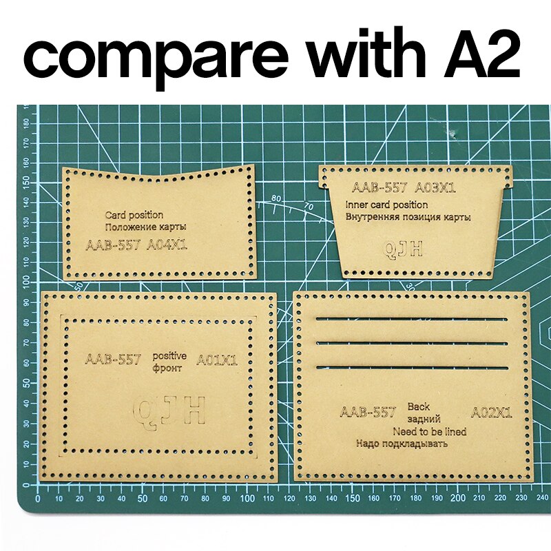DIY Leather Wallet Kraft Paper Pattern ID Card Bag Kraft Paper Template DIY Handmade Leather Bank Card Bag Sewing Pattern Tool