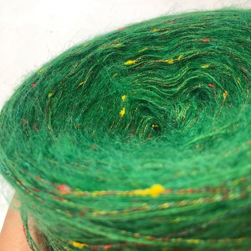 Cachemir de estambre y seda brillante, hilo de Mohair hecho a mano, suéter, abrigo Flash, paquete de Material de bufanda súper suave, 250G por grupo: green Colorful bead