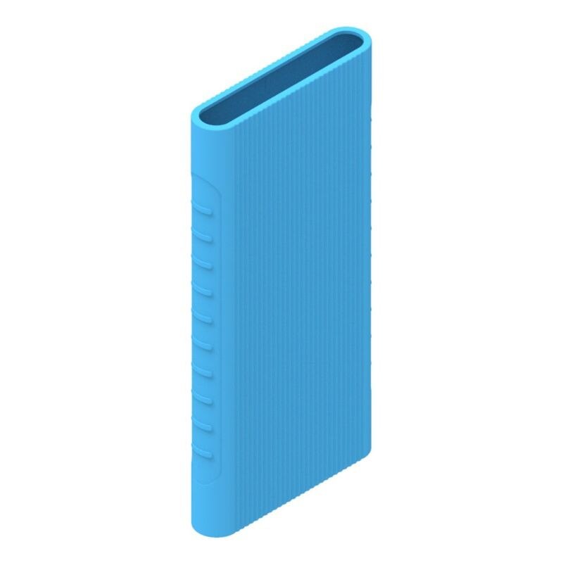 Silicone Protector Case Cover For Xiao mi Power Bank 2 10000 mAh Dual USB Port Skin Shell Sleeve For Power bank Model PLM09ZM: Blue