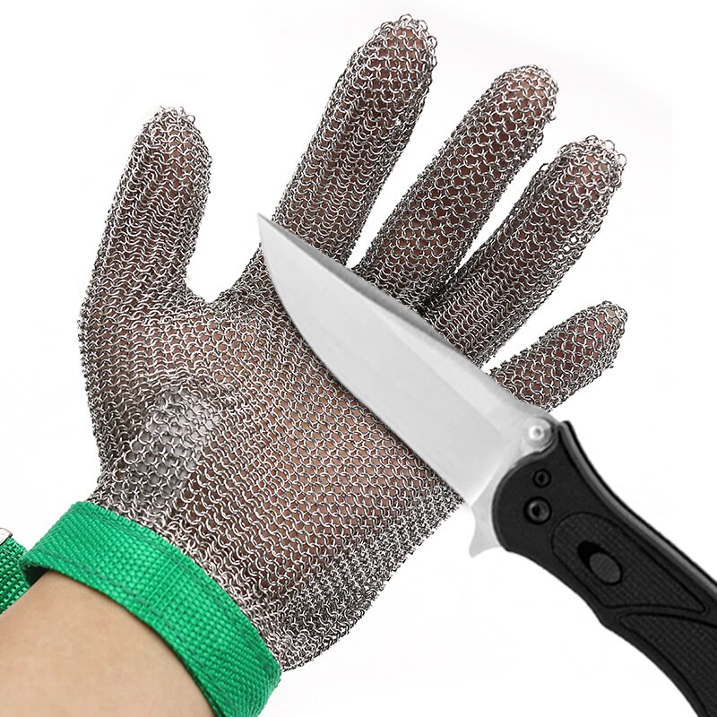 Guantes de malla metálica de acero inoxidable, anticorte, a prueba de cuchillos, resistentes a las puñaladas, para carpintería, carnicero y sastre