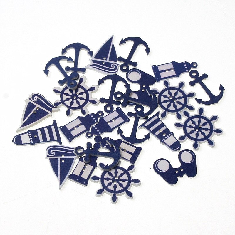 50Pcs Mixed Style 2 Holes Wood Buttons For Clothes Sewing Craft Scrapbooking Handicraft Buttons DIY Apparel Accessories