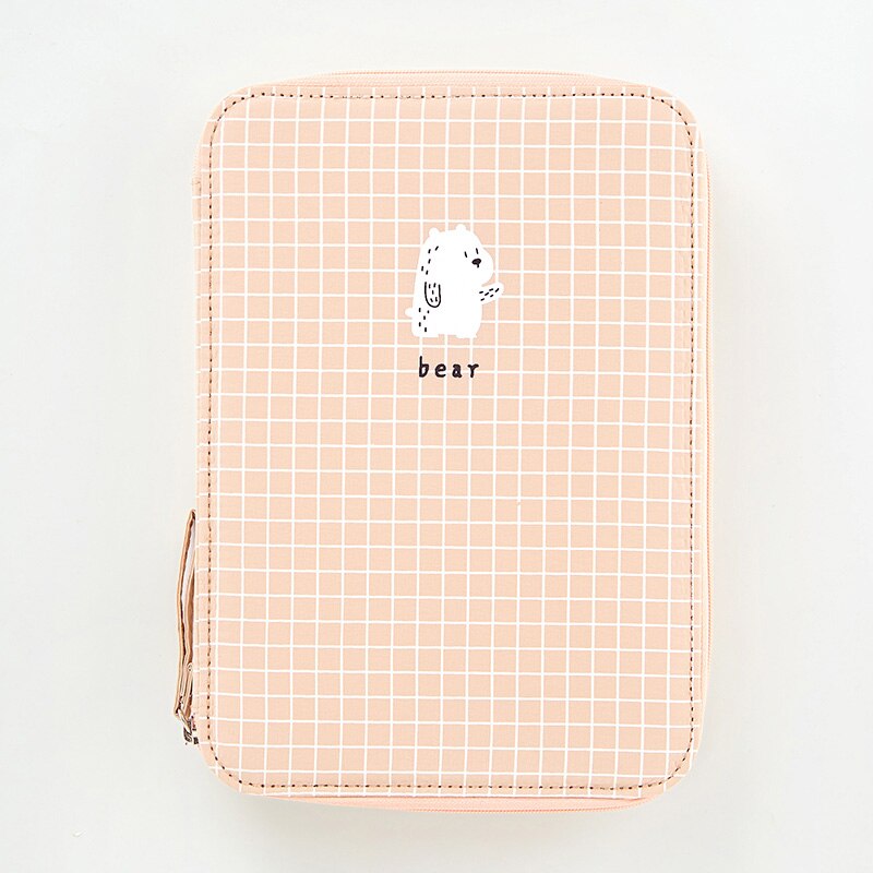 Kawaii Large Capacity School Pencil CaseMulti-function File Folder Bag Storage Bag For Student Ipad Notebooks Pens Stationery: bear1