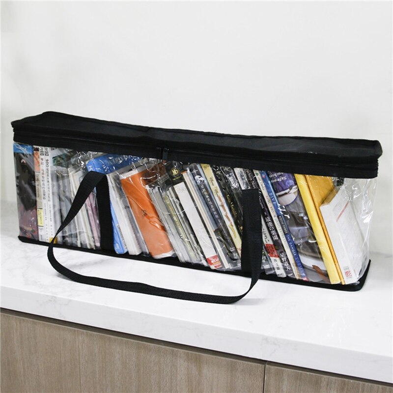 Porta DVD a prueba de polvo, soporte transparente con cremallera para CD, protector portátil con asa, bolsa de almacenamiento, organizador, bolsa de tela Oxford