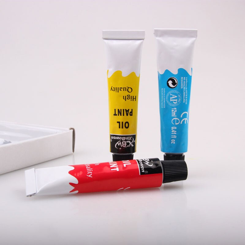 Aluminium Buis Olie Verf 12 Kleuren 12Ml Graffiti Schilderij Verf Set Gratis Borstel Schilderen Materiaal Kunst Levert Voor Kunstenaar