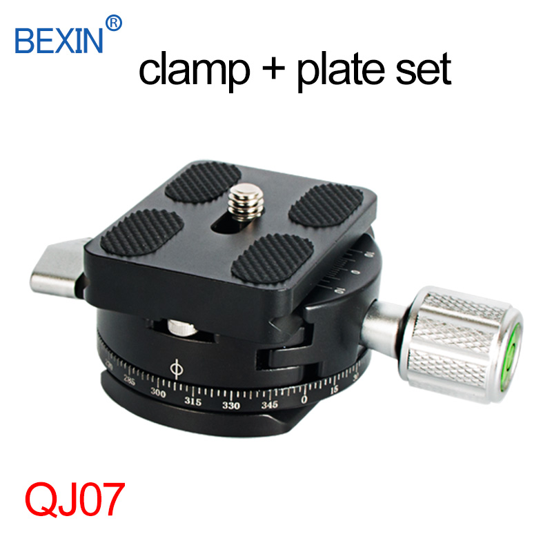 Dslr quick release clamp camera mount clip tripod plate adapter 360 rotate panoramic shooting clamp for arca swiss camera tripod: QJ07 set 2