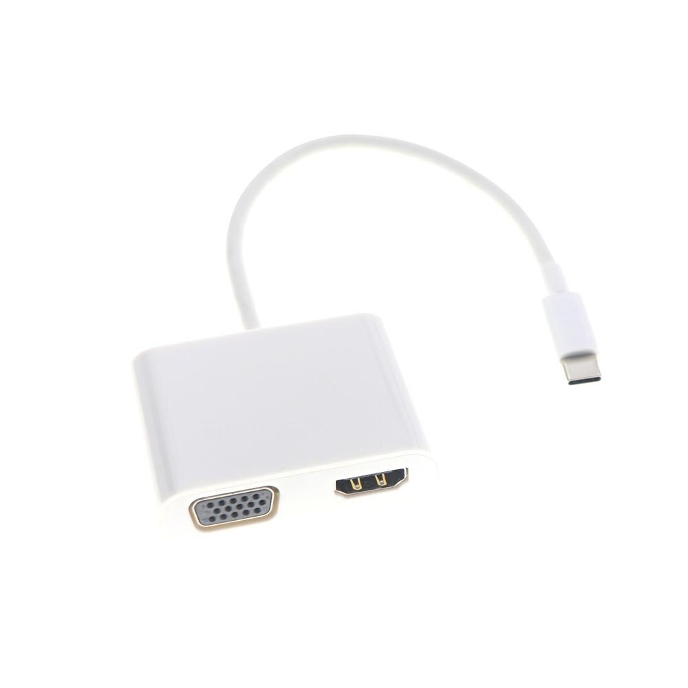 2-in-1 Docking Bahnhof Typ C Zu Hdmi-kompatibel Vga Anzeige Konverter Kabel Computer Zubehör