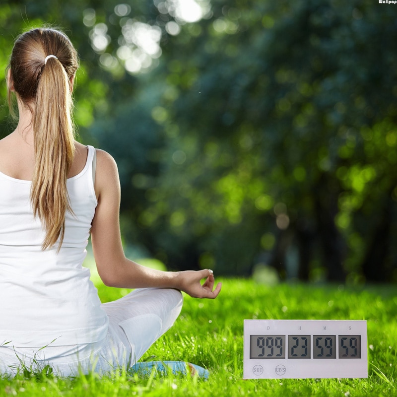 Digital Countdown Days Timer Touch key Kitchen Timer 999 Days Countdown Timer Voice reminder (white)