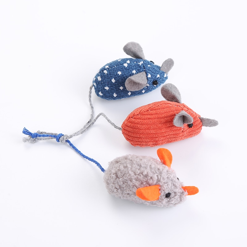 3 couleurs peluche chat jouet minuscule souris coton-rempli jouet mignon doux chats jouet chat fournitures produits pour animaux de compagnie fausse souris