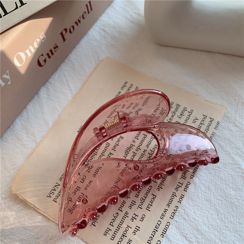 Transparent Love Heart Hair Claws Hair Crab Women Convex Shape Geometric Hairpins Hair Clips Acrylic Barrettes Hair Accessories: 5