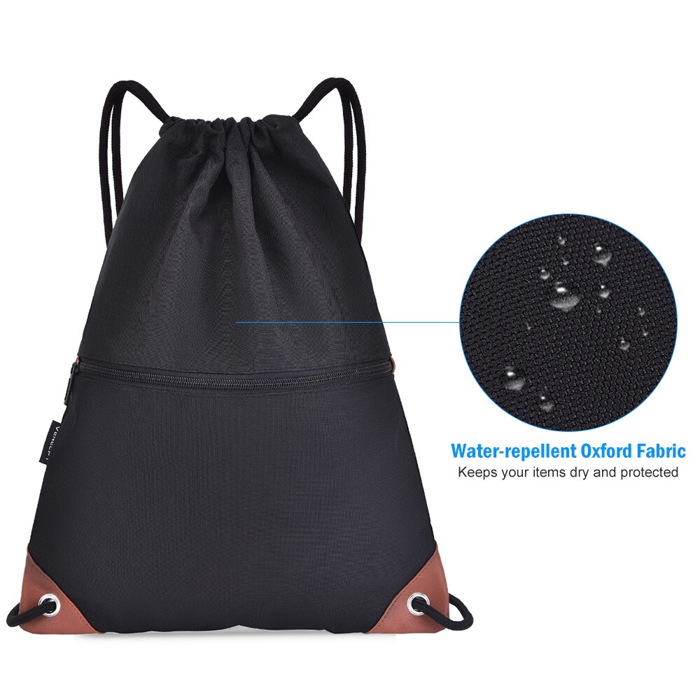 Gymnastiksæk løbesnor rygsæk vandafvisende bæltetaske med lynlås lommesæk til voksne og teenagere børn