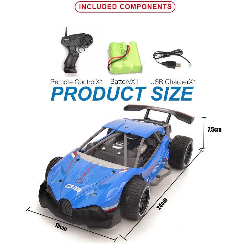 Aolly Rc Auto Metalen Afstandsbediening Drift Racing Voertuig Off Road Auto Hoge Snelheid Auto Speelgoed Voor Kids Max 15 km/h