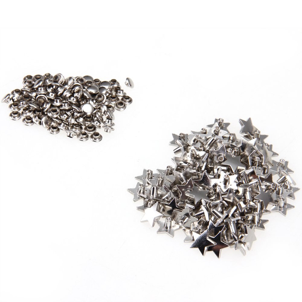 100 Set Zilveren Spike Cone Studs Klinknagels Flatback Punk
