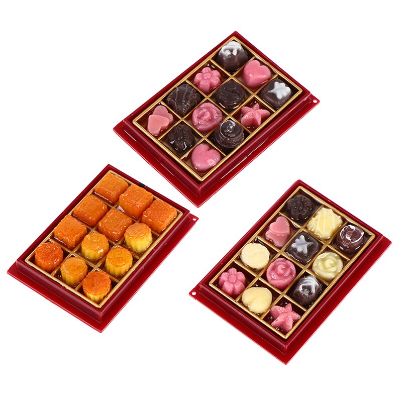 1 Set 1/6 En 1/12 Poppenhuis Miniatuur Mini Boxed Chocolade Model Play Keuken Eten Speelgoed Voor Huis Pop Accessoires