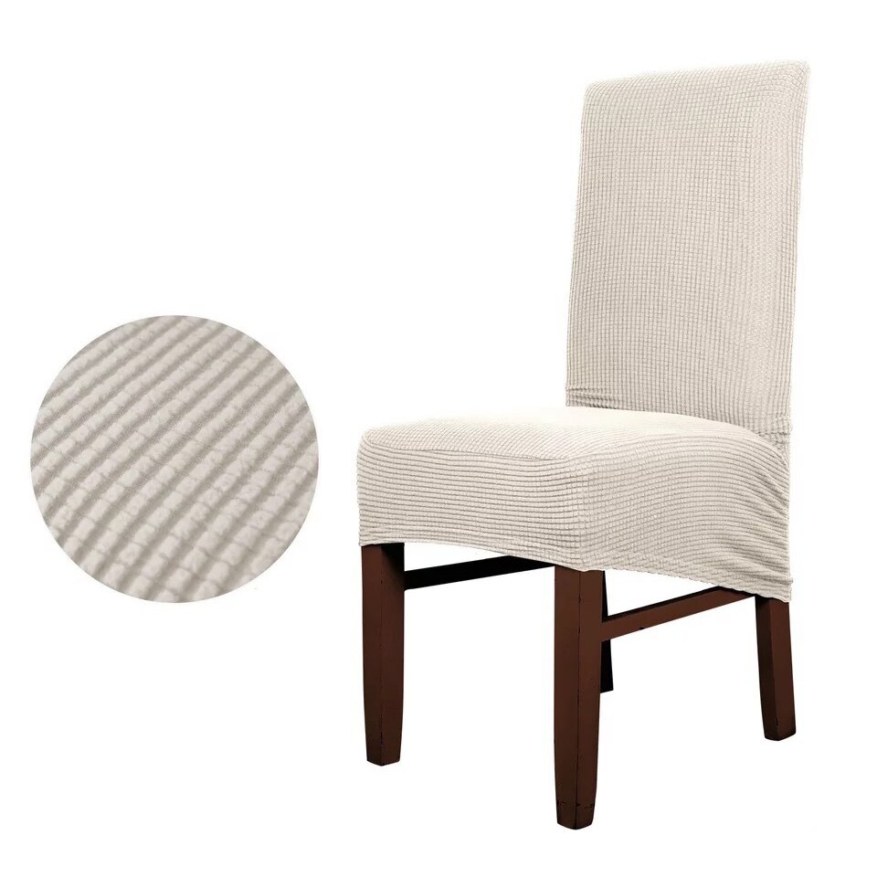 Polyester gitter stolebetræk lang ryg europa stil sæde stole betræk til restaurant hotel fest banket ryg højde 55-70cm: Beige