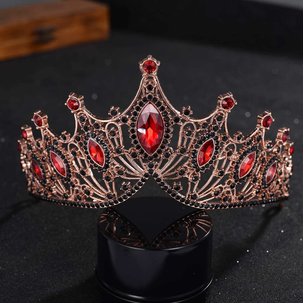 Vintage Kristal Tiara Kroon Hoofdbanden Voor Vrouwen Meisjes Strass Pageant Prom Diadeem Bruiloft Bruids Haar Sieraden Accessoires: Antique Copper Plated