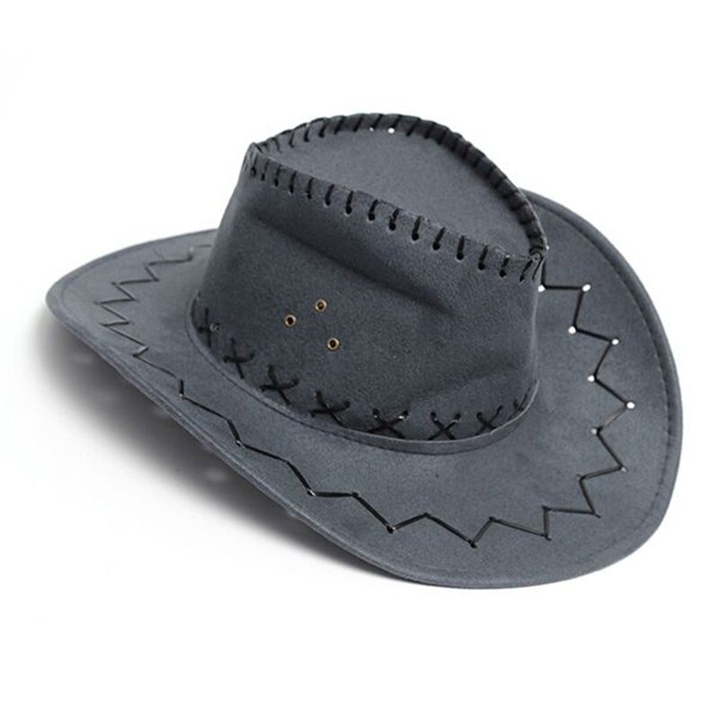 Retro Unisex Denim Wild West Cowboy Cowgirl Rodeo Fancy Dress Accessory Hats: Gray
