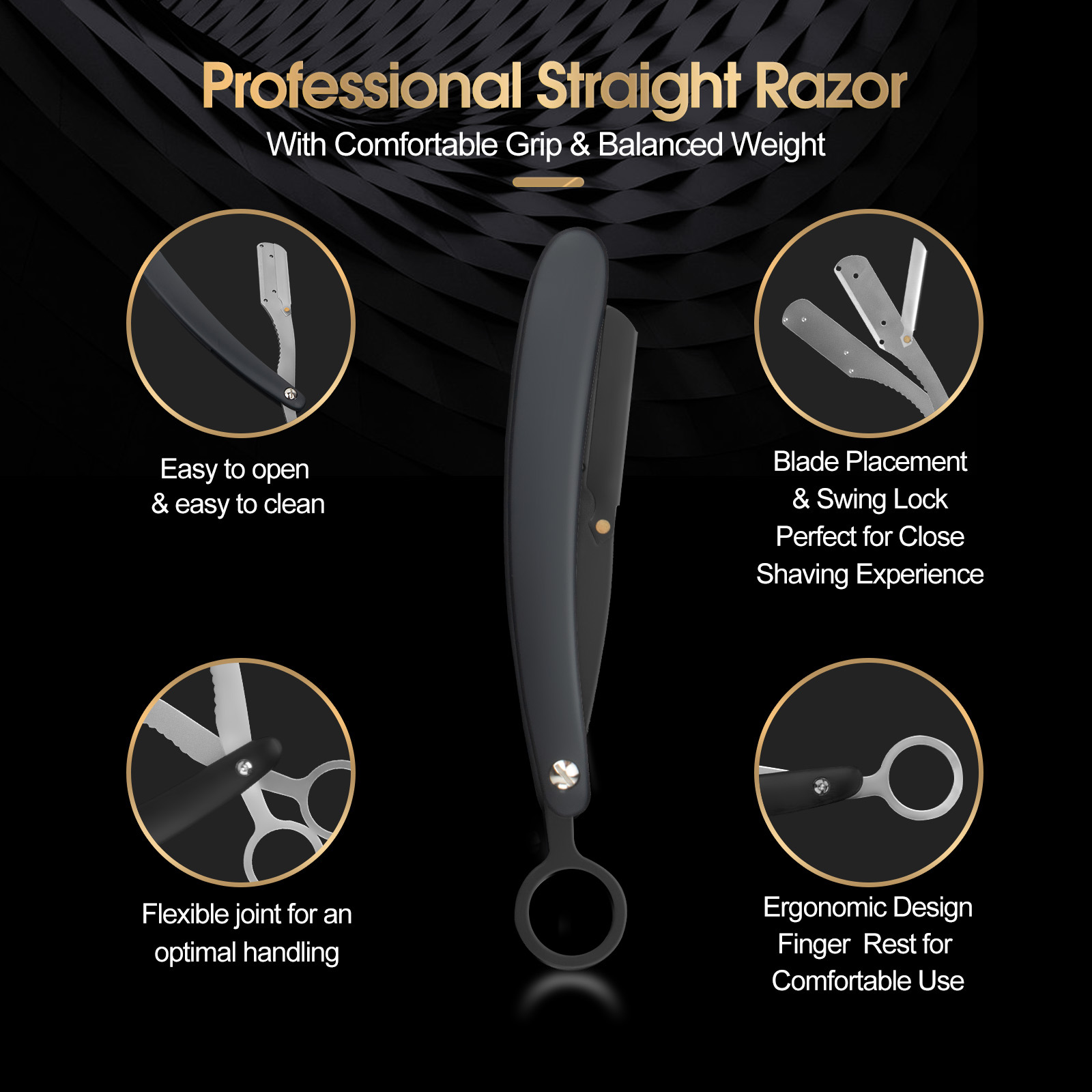 1 Razor 10 Blades And Straight Edge Razor Haircut Male Beard Eyebrow Shaving Tool Manual Hair Removal Razor Hairdresser Trimming