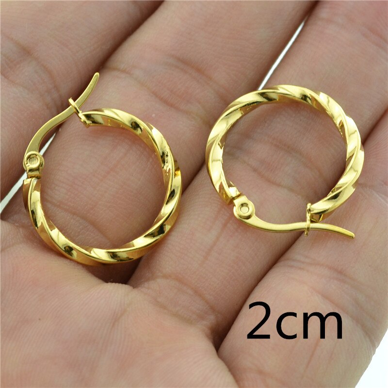 Boucles d'oreilles en forme de cercle pour hommes et femmes, en acier inoxydable, à la , bijoux de , nez en or, pour les lèvres,: gold earrings 2cm