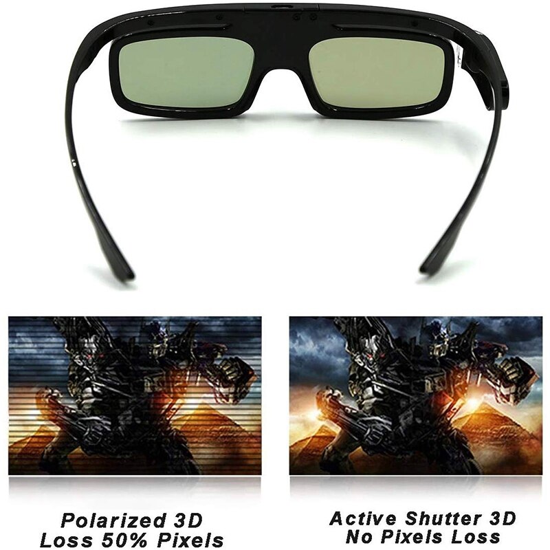 3D Bril Actieve Sluiter Oplaadbare Eyewear Voor Dlp-Link Projectoren Bril Film Bril 2 Stuks