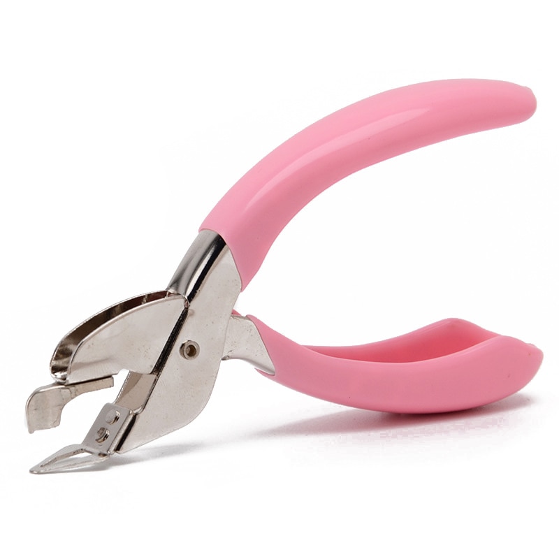 Handheld Staple Remover Lifter Opener Spring-loaded Staple Puller for Office School Home Use (Pink)