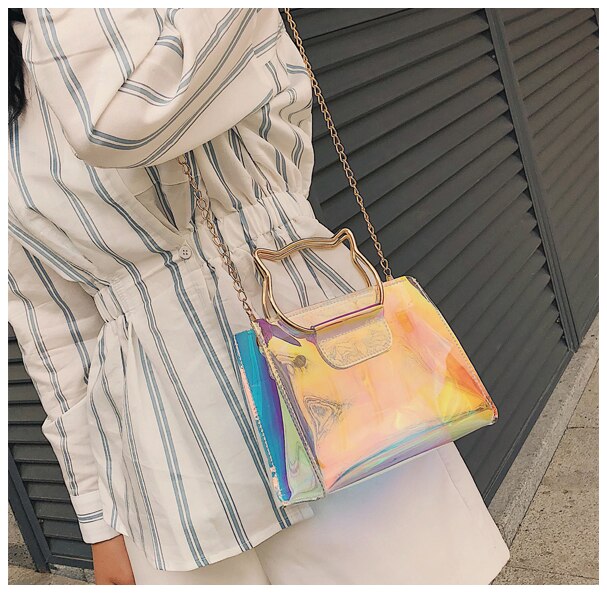 Pvc dames schoudertas satchel handtas crossbody satchel transparante schouder crossbody tassen