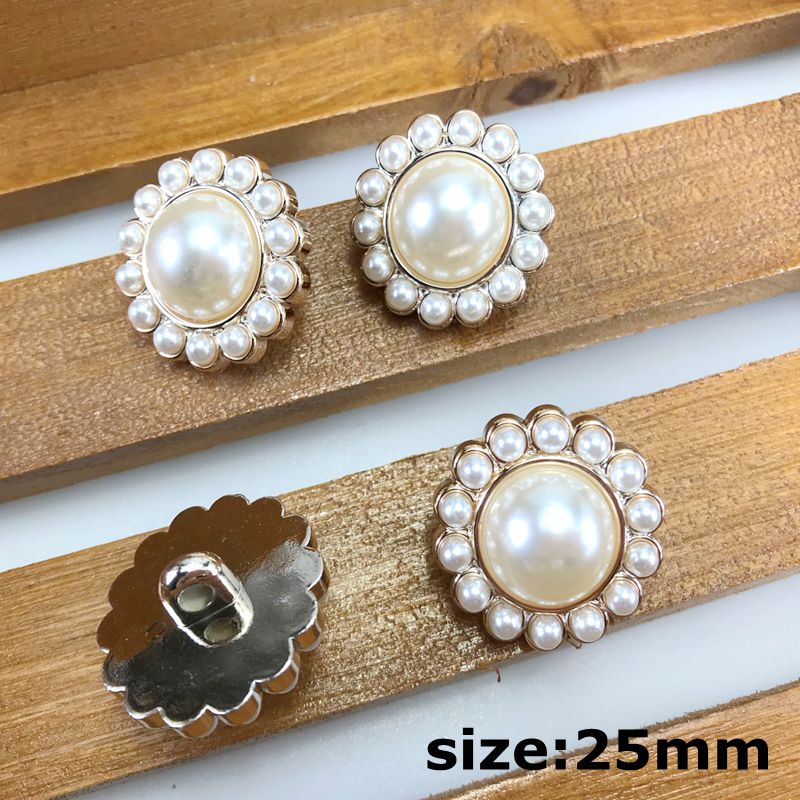 Hl 5 stk 20mm-25mm overtrækstrøje perle rhinestone plating knapper skaft gør-det-selv beklædning sytilbehør: Stil 07