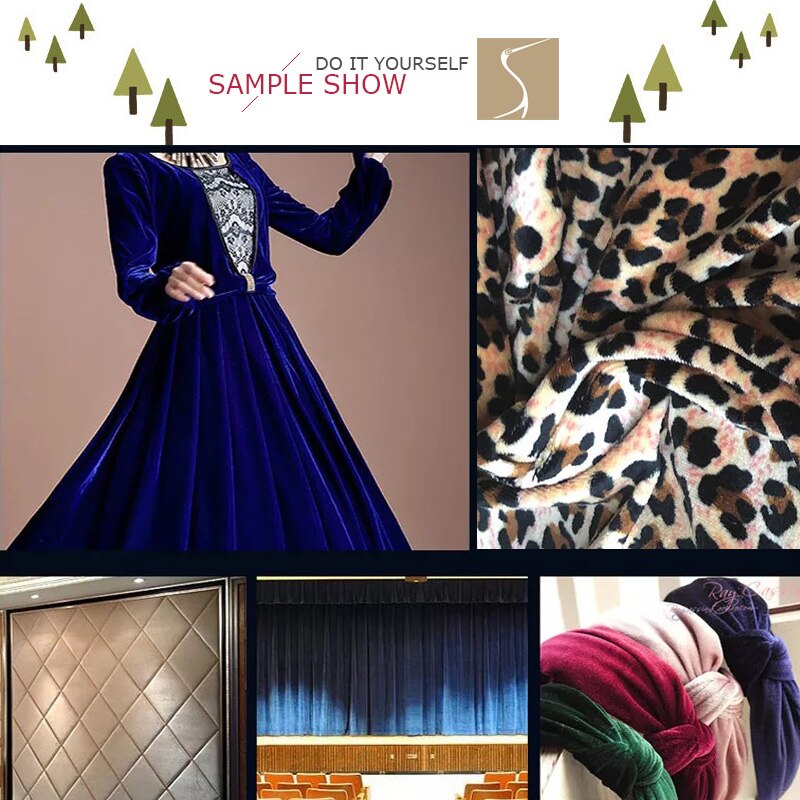 Tela de terciopelo elástico de lujo estampado de leopardo tela de terciopelo ropa de costura trajes tela artesanal